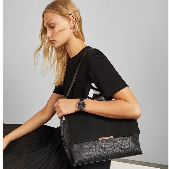 Ted Baker Handbags - TED BAKER Bar Detail Leather Shoulder Bag